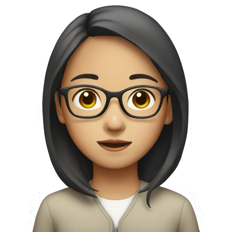 Asian girl (with glasses) emoji