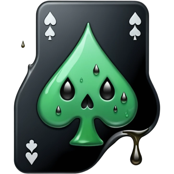 Ace of spades black very  slimey drip effect. White background emoji