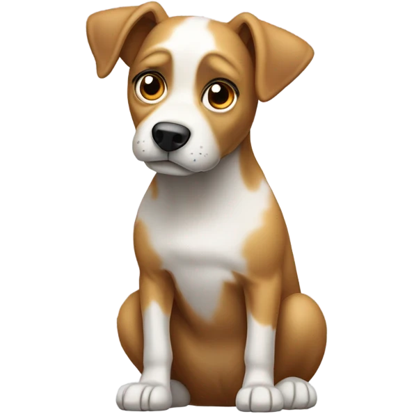 Dog taking a poop emoji