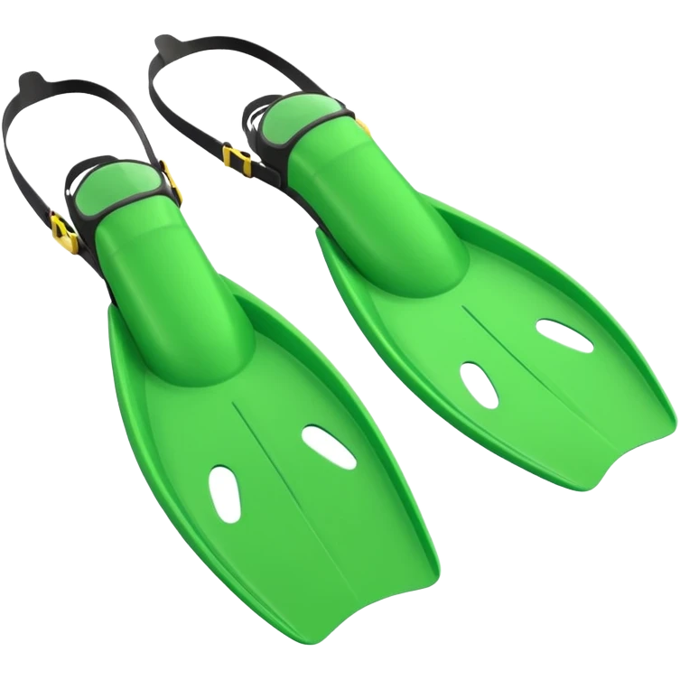 diving fins and snorkel mask, green, simple apple emoji style emoji
