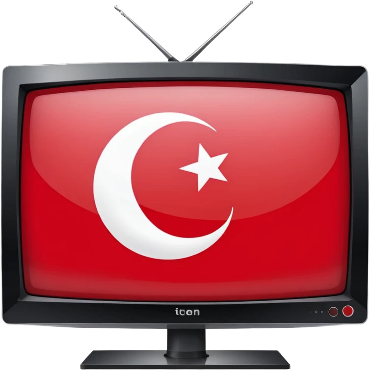 TV screen with the Turkish flag inside emoji