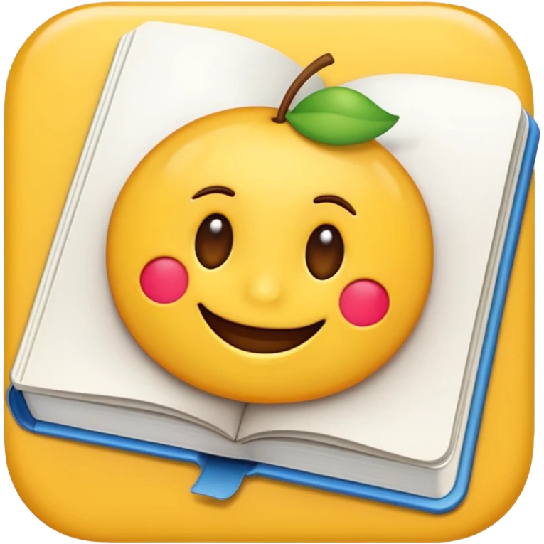 A textbook with the word 'emoji' written on the cover emoji