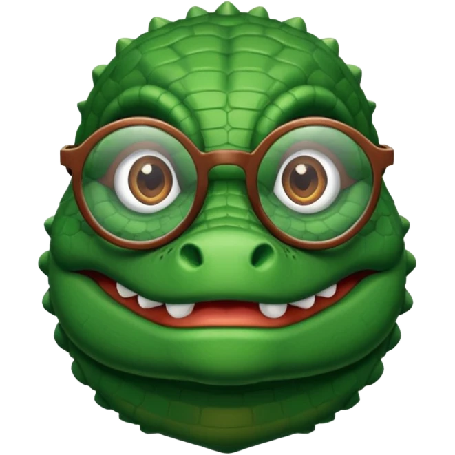 A pixel academic gator. The background is a solid white circle emoji