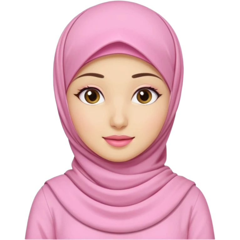 wanita hijab pink baju putih lagi skincare emoji