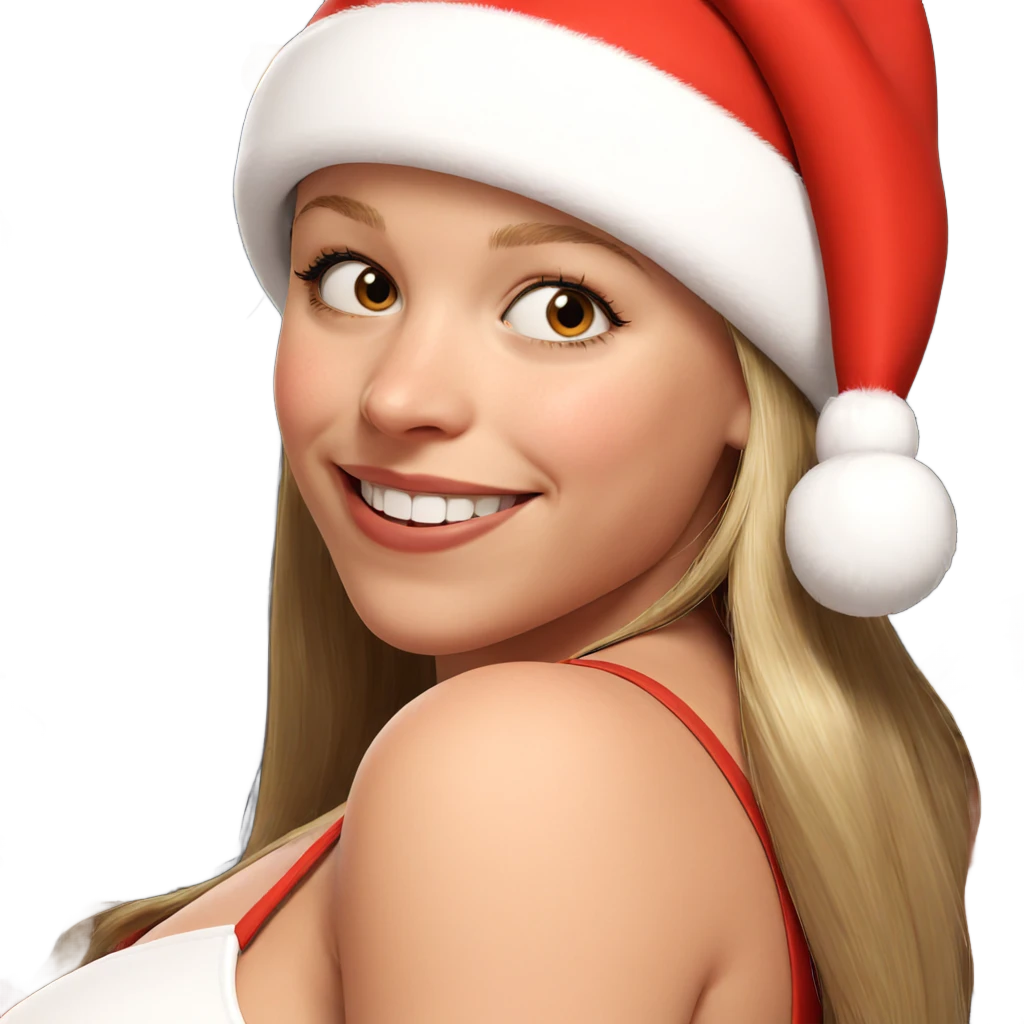 smiling girl in santa hat emoji
