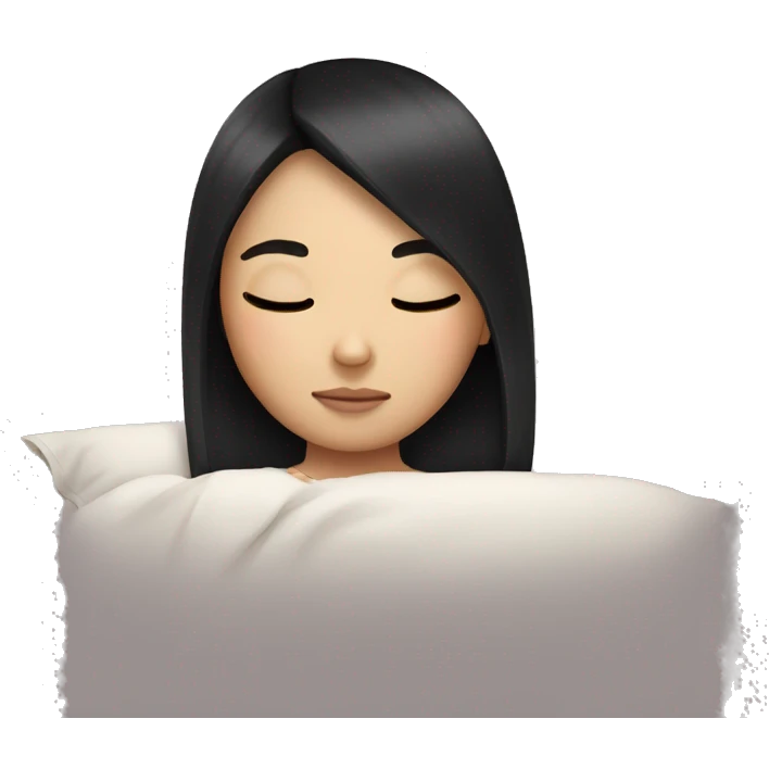 sleeping girl with black straight hair emoji