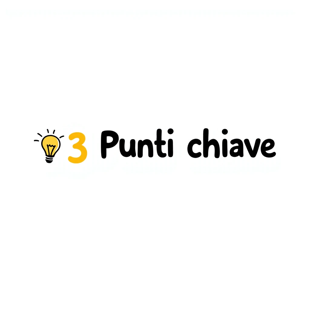 text '3 Punti chiave' in creative style with modern font, minimal icon of a light bulb next to the text, vibrant colors, original composition for presentations emoji