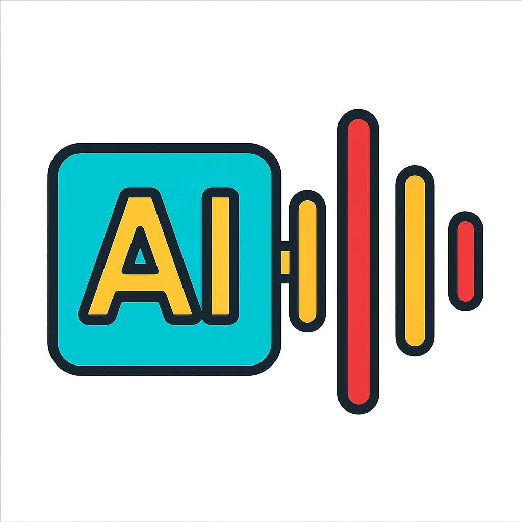 AI soundwave symbol, modern, abstract, suitable for tech branding, clean lines, minimal background emoji