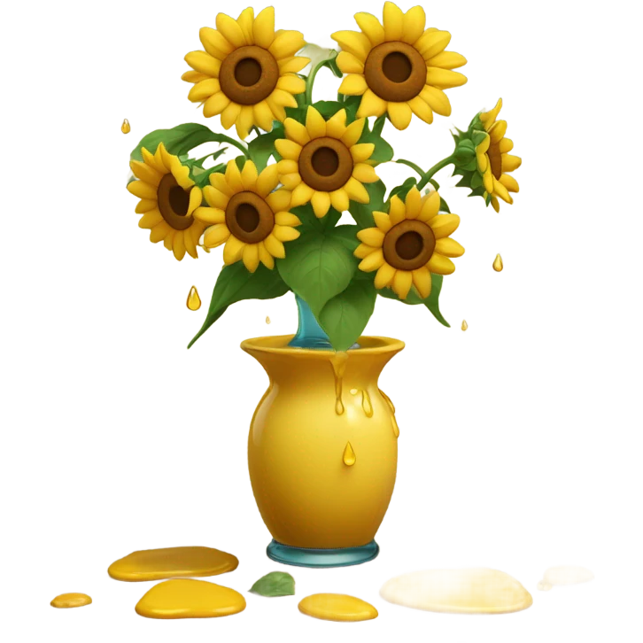 Crying sunflower in the house emoji