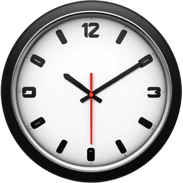 clock back and white filled emoji