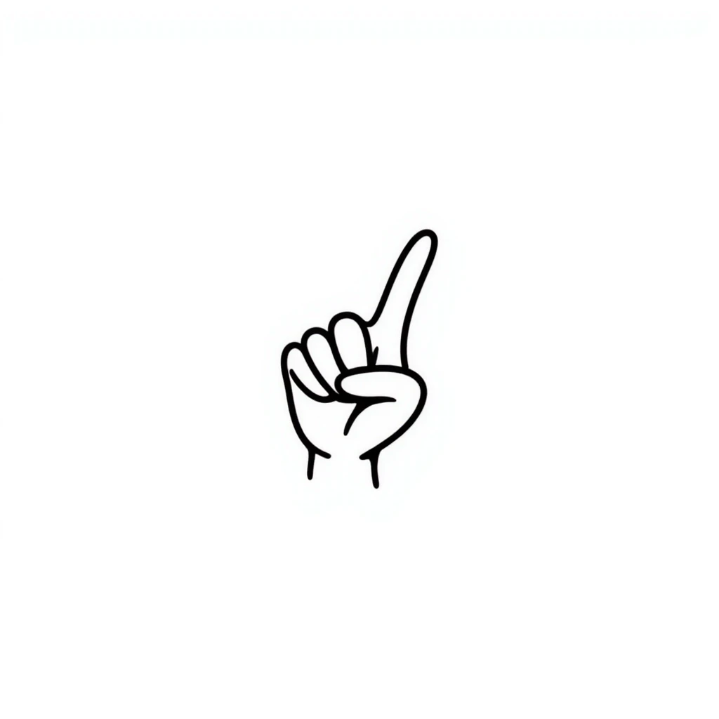 open hand with thumb holding down the ring finger, hand drawn doodle style emoji