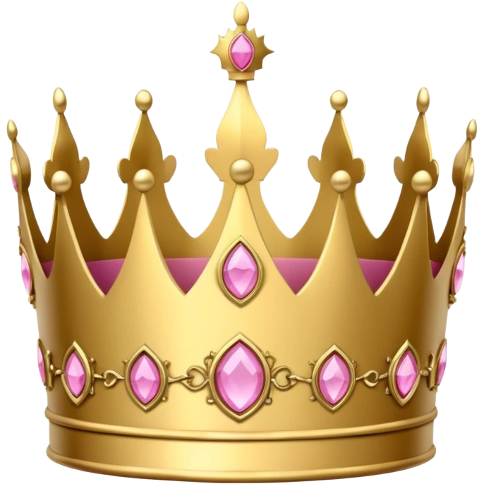 A luxurious golden crown with pink accents and elegant details, featuring a prominent empty space or cutout in the center emoji