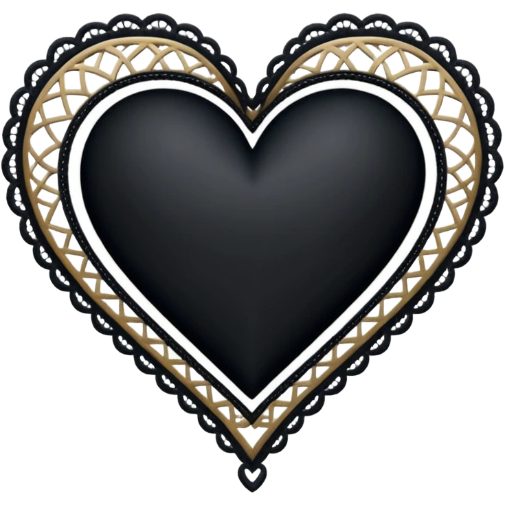 heart with a dark star and lace border emoji