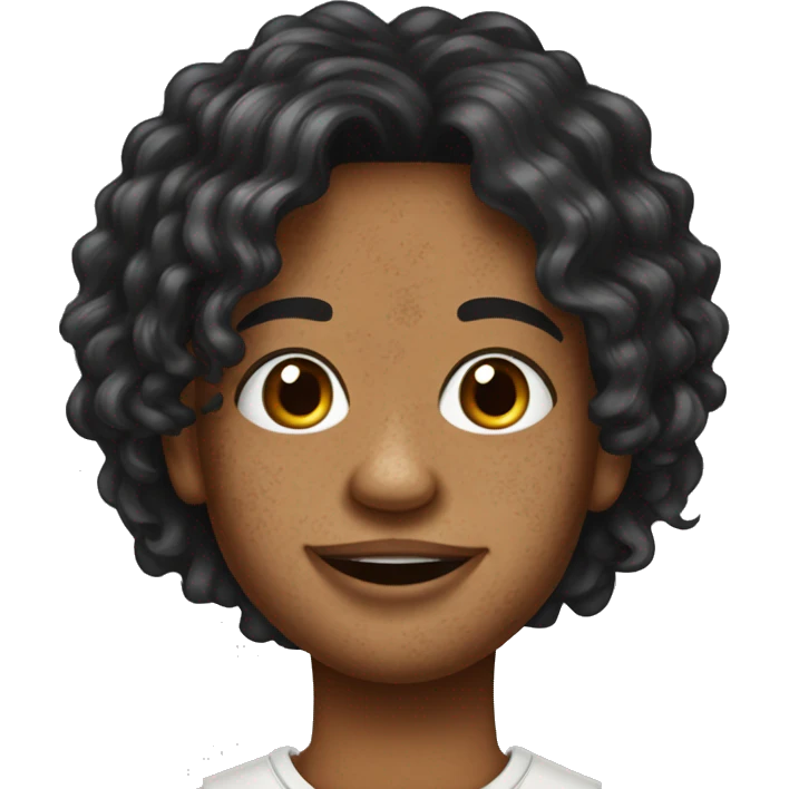 Vitiligo na boca e cabelo comprido emoji