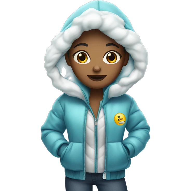 Iced girl in jacket emoji