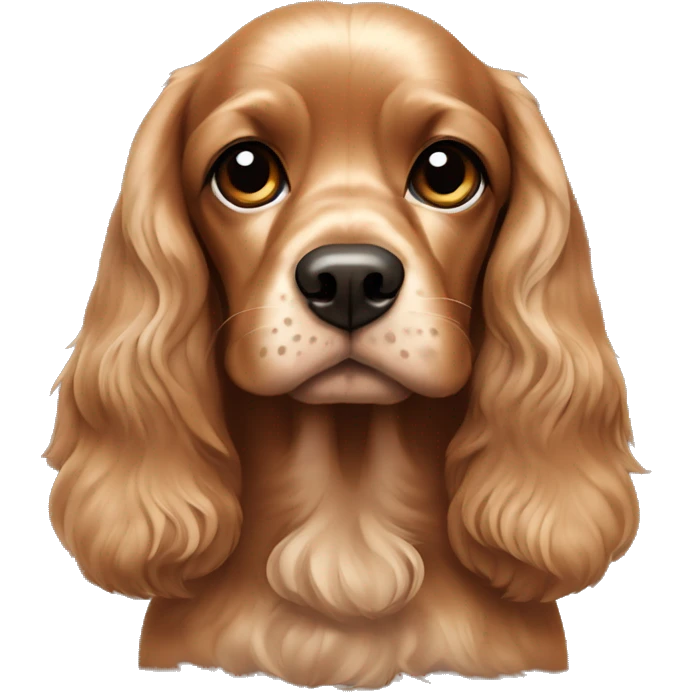 a cocker spaniel, brown color adult with large ears emoji