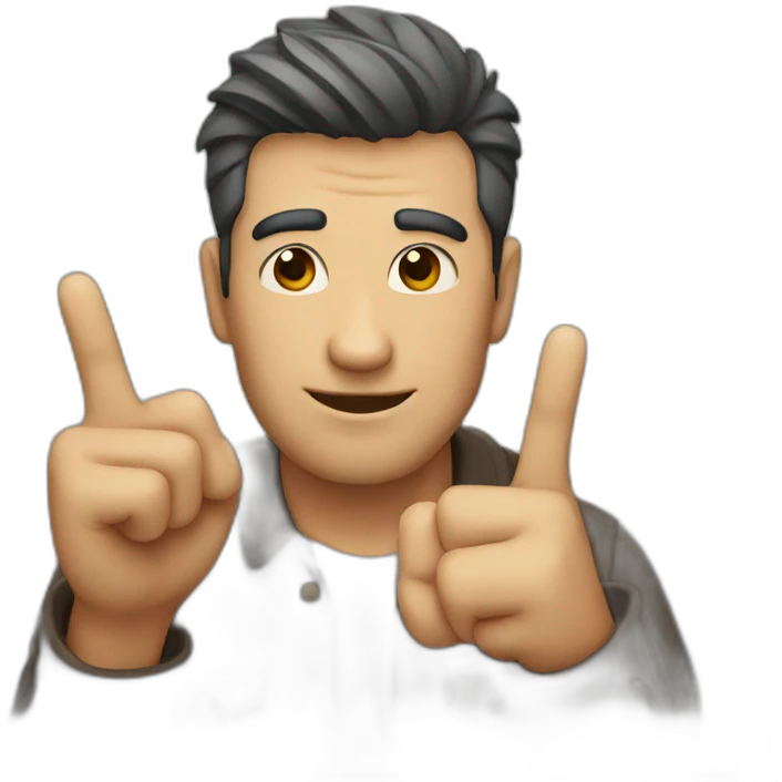 MAN showing three finger  emoji