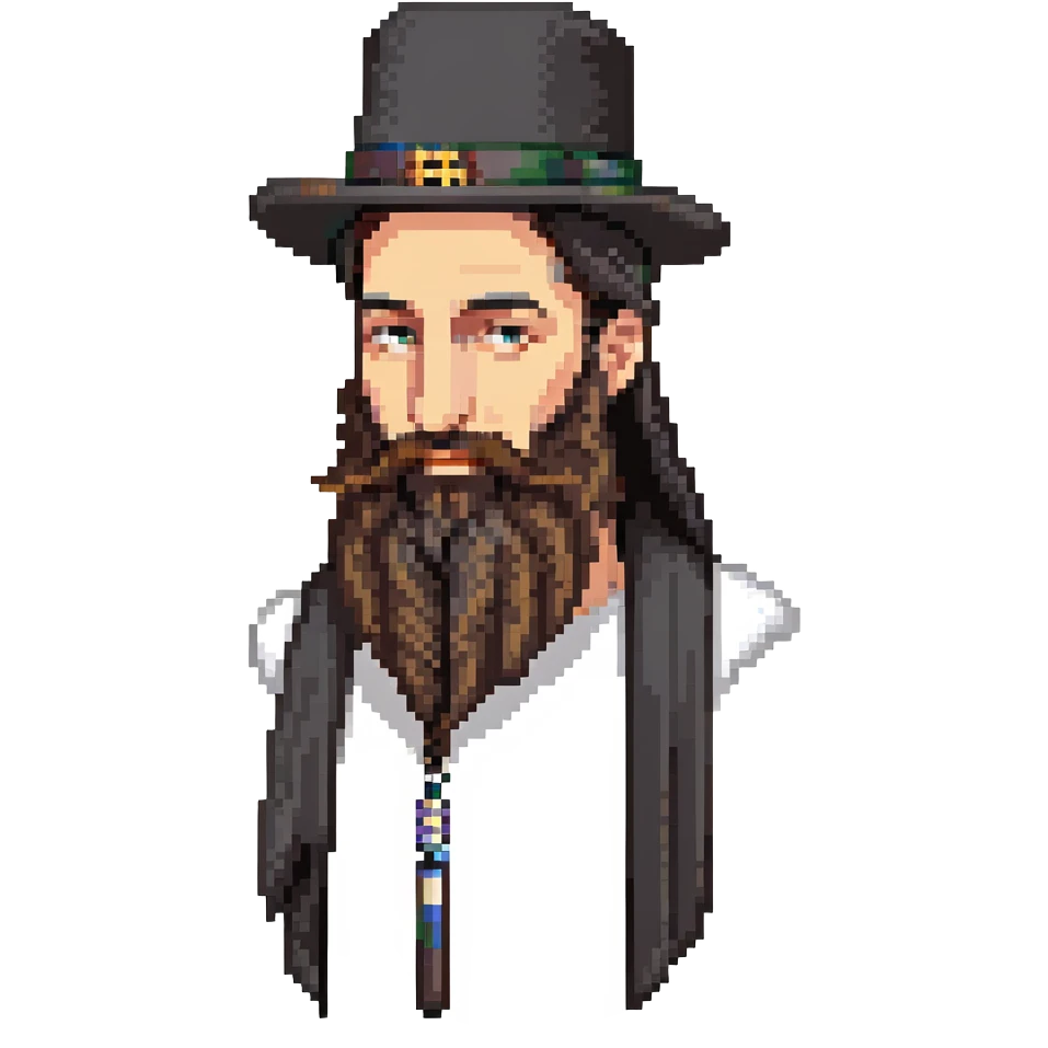 Jewish Haredi man with black hat, long beard, and payot emoji