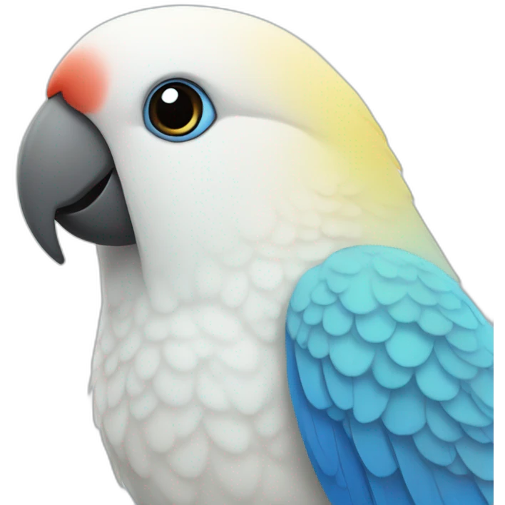 Lovebird white and blue emoji