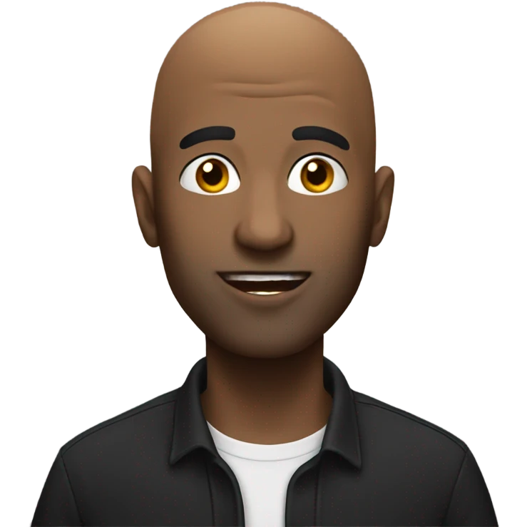 Bald man singing black emoji