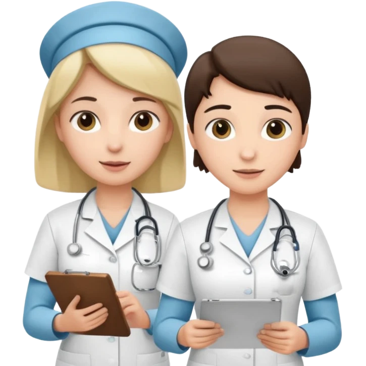 A nurse attending to a patient at the hospital emoji