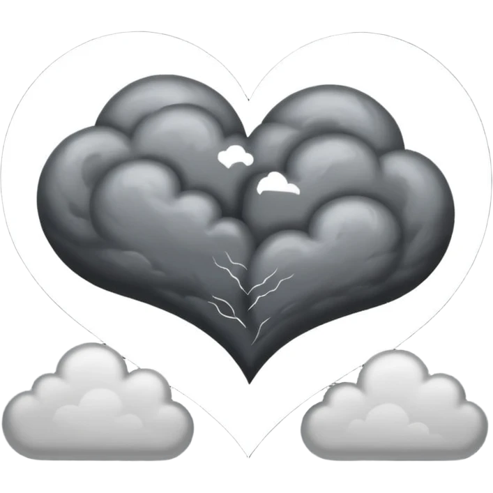 storm cloud above two hearts emoji