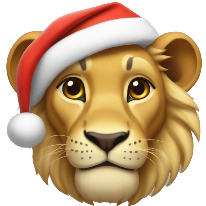 Simba with Santa hat emoji