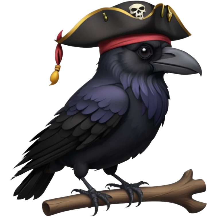 raven with a pirate hat emoji