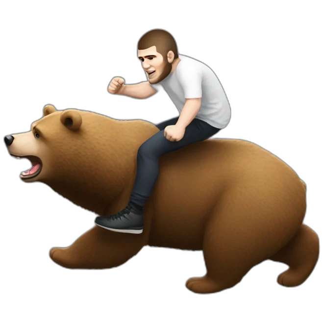 khabib nurmagomedov riding a bear Russia  emoji