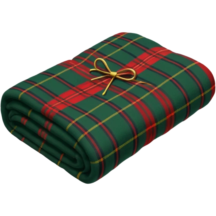 tartan blanket dark green folded  emoji