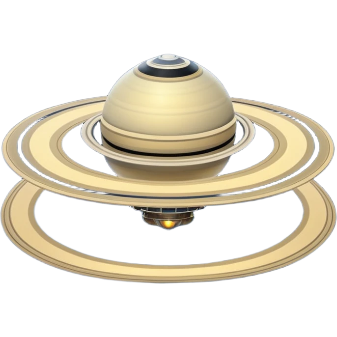Saturn with a small spaceship flying through its rings emoji emoji