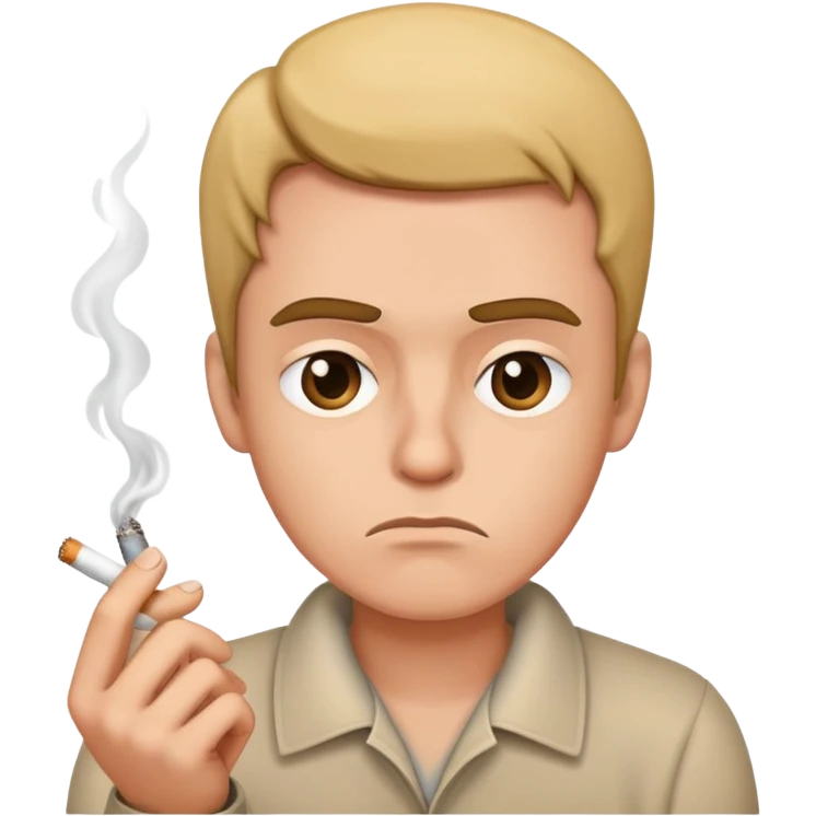 Annoyed person with a cig emoji