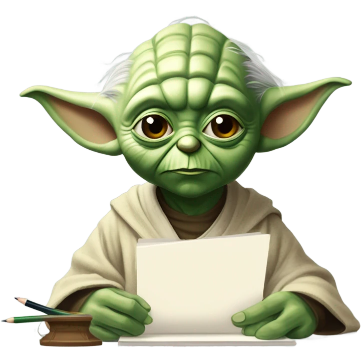 Master Yoda draws the picture of Master Yoda emoji