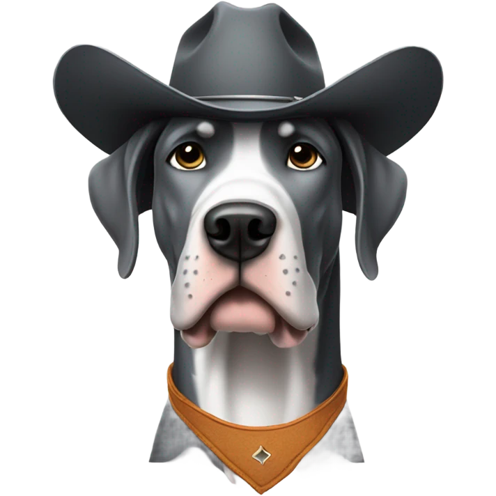 great dane with cowboy hat emoji
