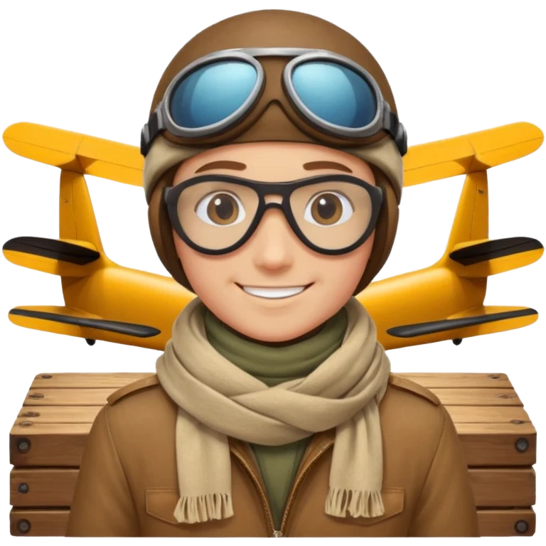 Sky Sailor – Aviator with goggles and scarf, leaning on deck emoji