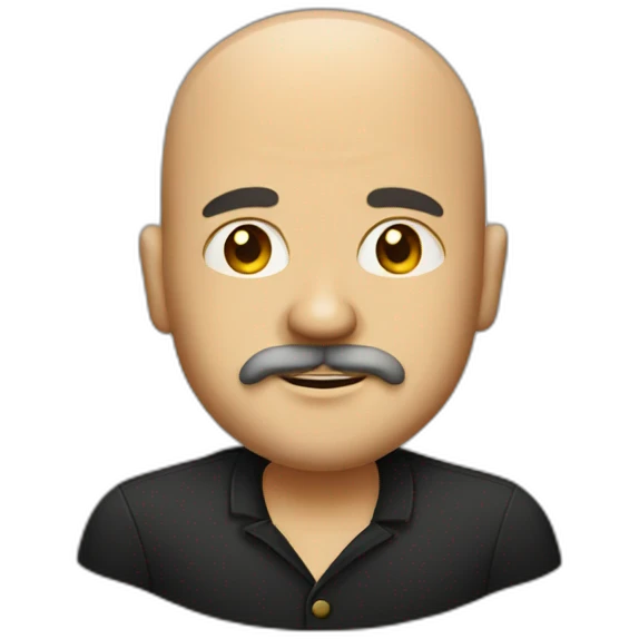 bald man with little facial hair holding a cigar emoji
