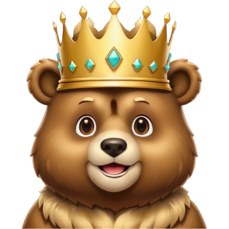 bear wearing crown emoji