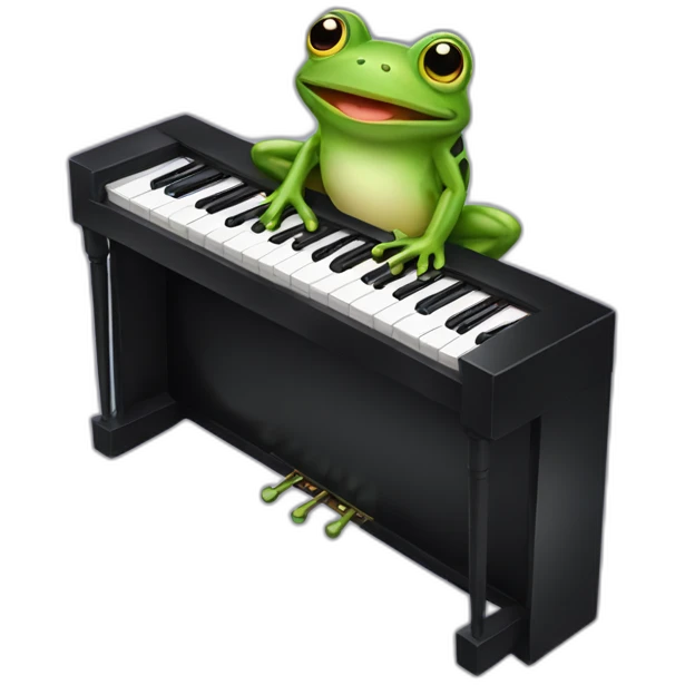 frog with piano emoji