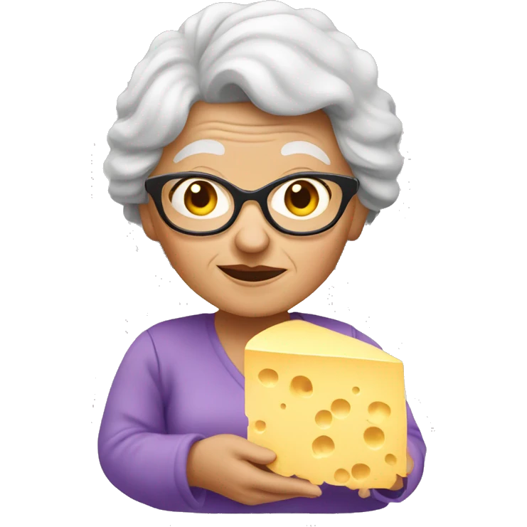 Granny with plate of cheese emoji