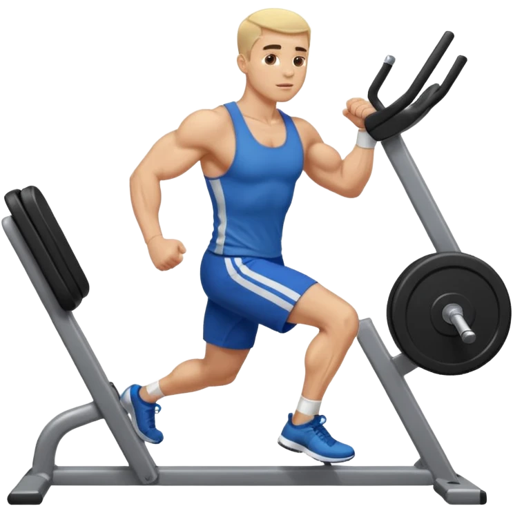 ligth man exercising on the gym emoji
