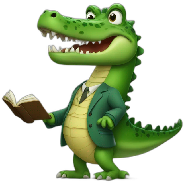Professor crocodile teaching emoji