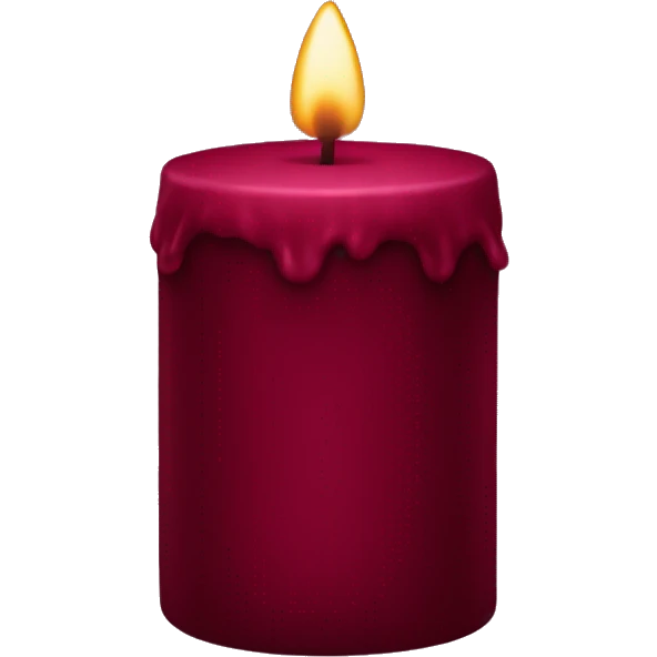 Dark red velvet candle emoji