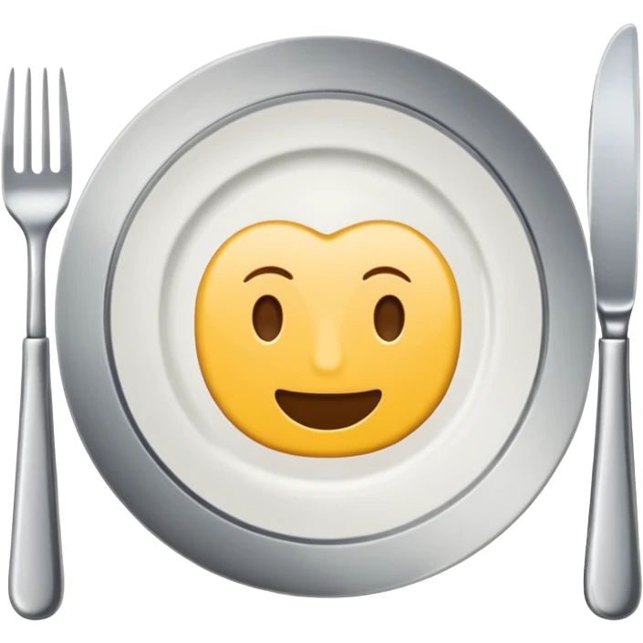 fork and knife with plate on in the middle emoji