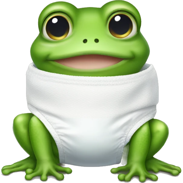 baby frog wearing a diaper emoji