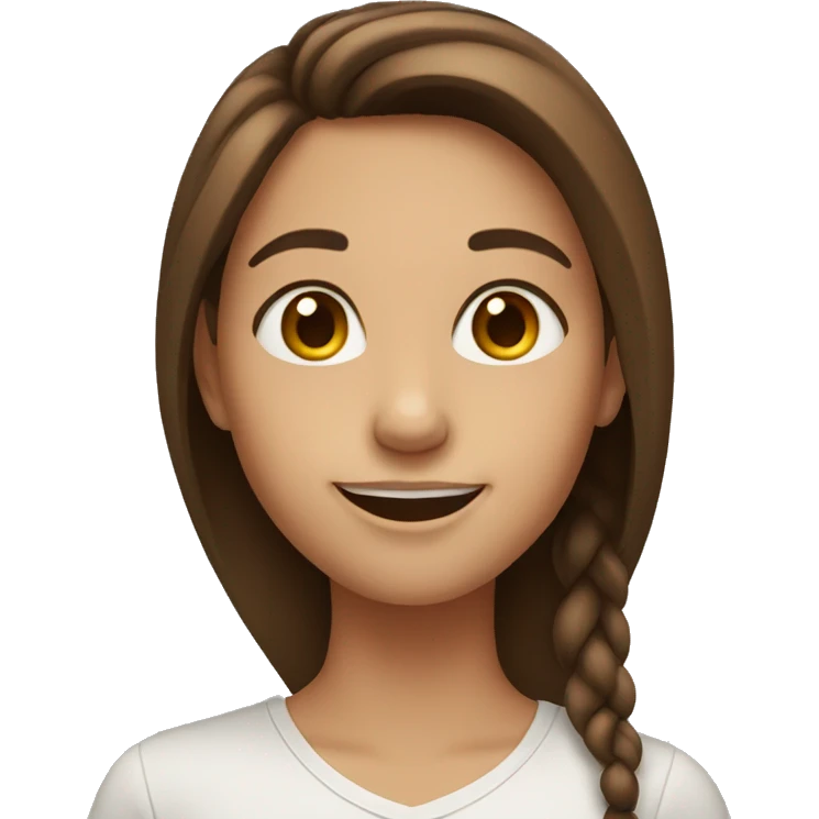 smiling girl with brown hair emoji