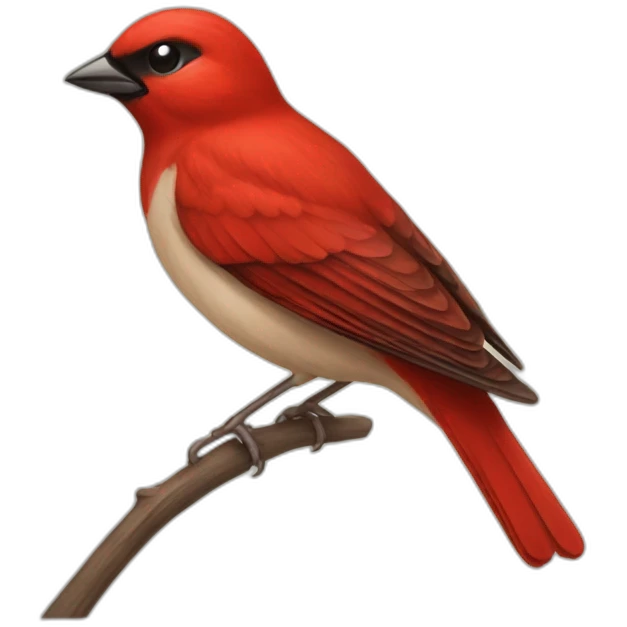 red sparrow bird emoji