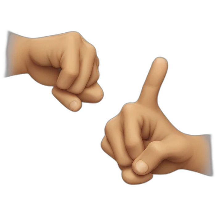 both hands showing hiphop gang signs with one and finger is closed emoji