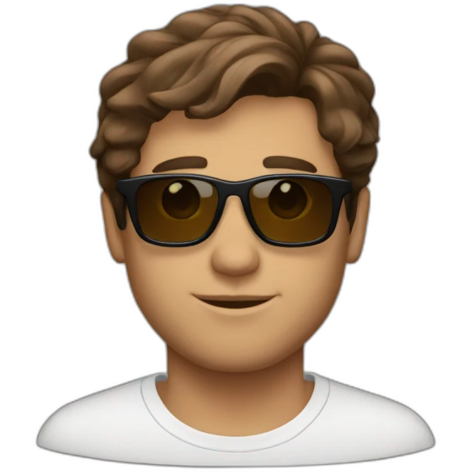 brown hair handsome with sunglasses emoji