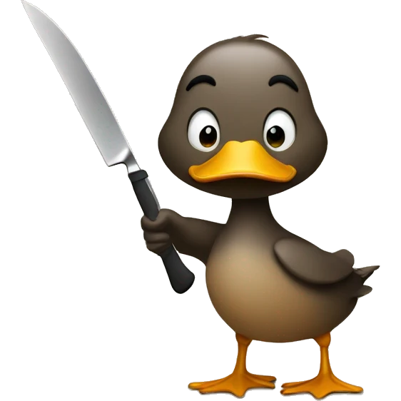 duck holding a knife  emoji