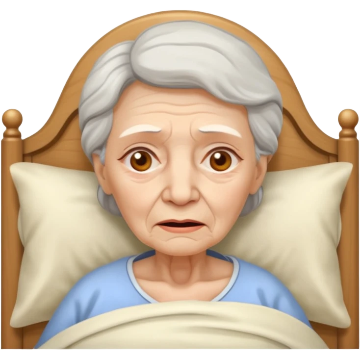 very sick old woman with fever emoji